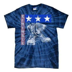 Remember Veteran Combat Boots Tie-Dye T-Shirt