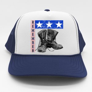 Remember Veteran Combat Boots Trucker Hat