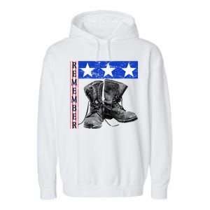 Remember Veteran Combat Boots Garment-Dyed Fleece Hoodie