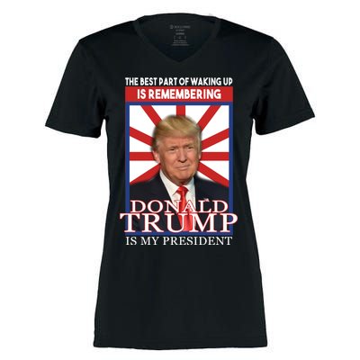 Remembering Donald Trump Is My President Women's Momentum V-Neck T-Shirt