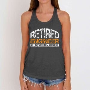 Retired Engineer Not My Problem Anymore Retirement Gift Women's Knotted Racerback Tank