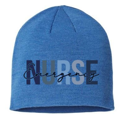 Retro Emergency Nurse Print For Nursing Student Meaningful Gift Sustainable Beanie