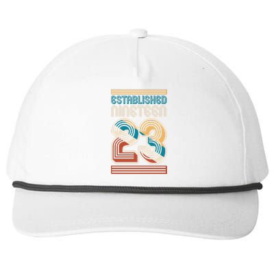 Retro Established Nineteen 23 1923 100th Birthday Snapback Five-Panel Rope Hat