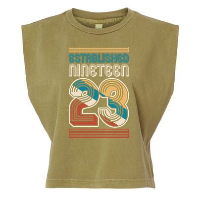 Retro Established Nineteen 23 1923 100th Birthday Garment-Dyed Women's Muscle Tee