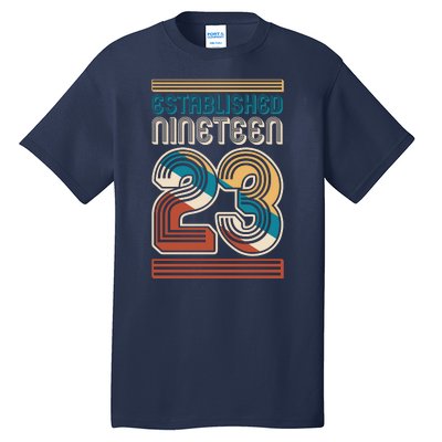 Retro Established Nineteen 23 1923 100th Birthday Tall T-Shirt