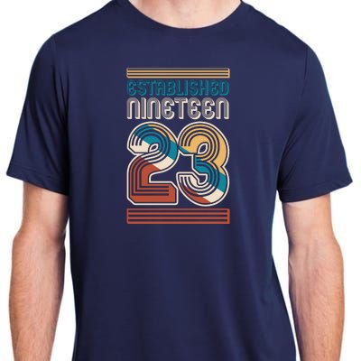 Retro Established Nineteen 23 1923 100th Birthday Adult ChromaSoft Performance T-Shirt