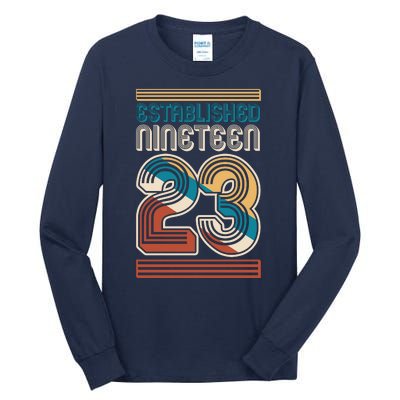 Retro Established Nineteen 23 1923 100th Birthday Tall Long Sleeve T-Shirt