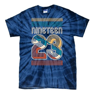 Retro Established Nineteen 23 1923 100th Birthday Tie-Dye T-Shirt