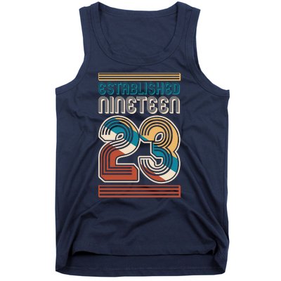 Retro Established Nineteen 23 1923 100th Birthday Tank Top