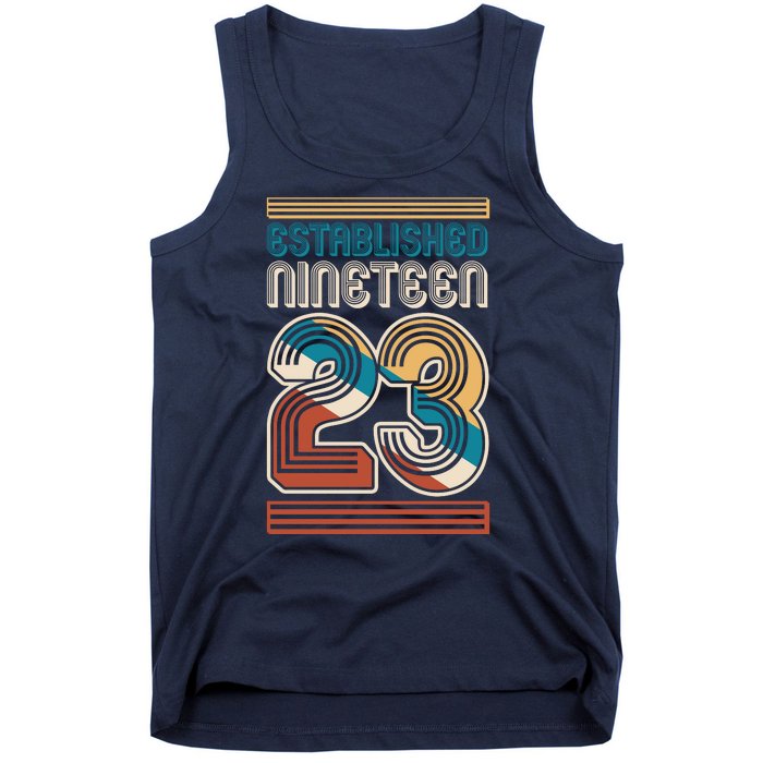 Retro Established Nineteen 23 1923 100th Birthday Tank Top