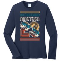 Retro Established Nineteen 23 1923 100th Birthday Ladies Long Sleeve Shirt