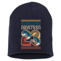 Retro Established Nineteen 23 1923 100th Birthday Short Acrylic Beanie