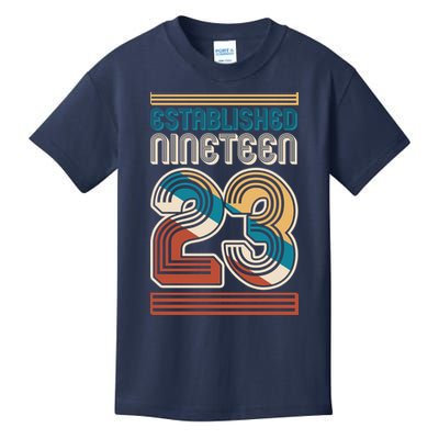 Retro Established Nineteen 23 1923 100th Birthday Kids T-Shirt