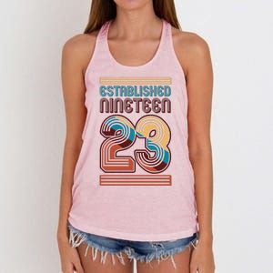 Retro Established Nineteen 23 1923 100th Birthday Women's Knotted Racerback Tank