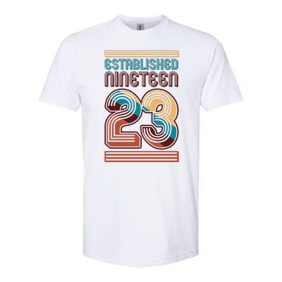 Retro Established Nineteen 23 1923 100th Birthday Softstyle® CVC T-Shirt