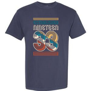 Retro Established Nineteen 33 1933 90th Birthday Garment-Dyed Heavyweight T-Shirt