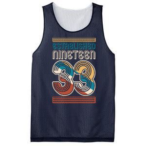 Retro Established Nineteen 33 1933 90th Birthday Mesh Reversible Basketball Jersey Tank