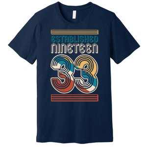 Retro Established Nineteen 33 1933 90th Birthday Premium T-Shirt