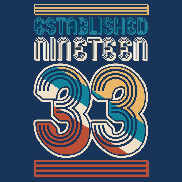 Retro Established Nineteen 33 1933 90th Birthday Tie-Dye T-Shirt