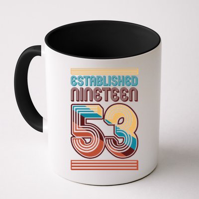 Retro Established Nineteen 53 1953 70th Birthday Mug
