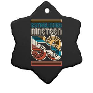 Retro Established Nineteen 53 1953 70th Birthday Ceramic Star Ornament