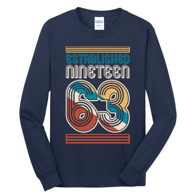Retro Established Nineteen 63 1963 60th Birthday Tall Long Sleeve T-Shirt