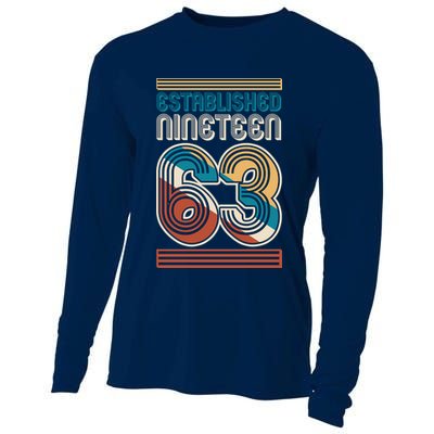 Retro Established Nineteen 63 1963 60th Birthday Cooling Performance Long Sleeve Crew
