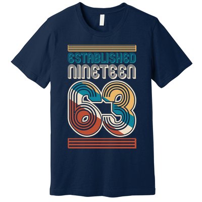 Retro Established Nineteen 63 1963 60th Birthday Premium T-Shirt