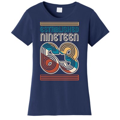 Retro Established Nineteen 63 1963 60th Birthday Women's T-Shirt