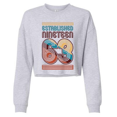 Retro Established Nineteen 63 1963 60th Birthday Cropped Pullover Crew