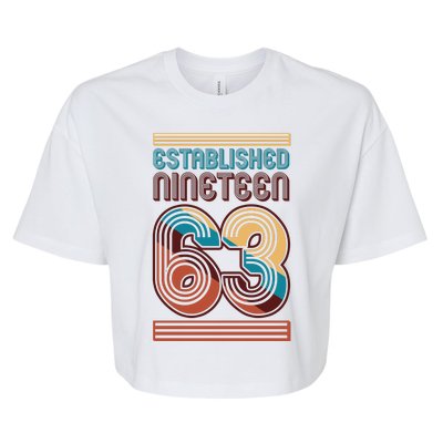 Retro Established Nineteen 63 1963 60th Birthday Bella+Canvas Jersey Crop Tee