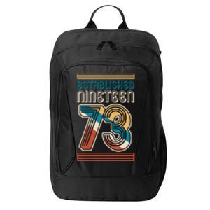 Retro Established Nineteen 73 1973 50th Birthday City Backpack