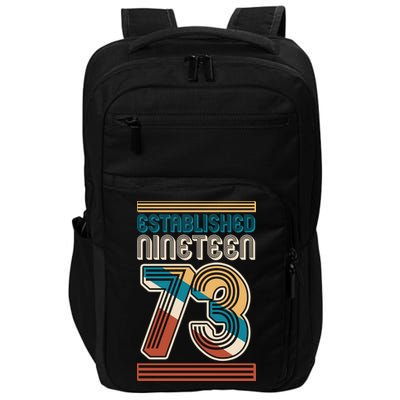 Retro Established Nineteen 73 1973 50th Birthday Impact Tech Backpack