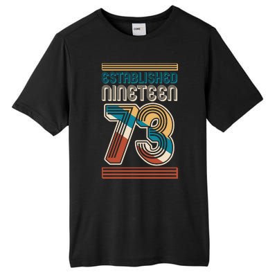 Retro Established Nineteen 73 1973 50th Birthday Tall Fusion ChromaSoft Performance T-Shirt