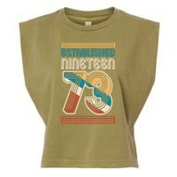 Retro Established Nineteen 73 1973 50th Birthday Garment-Dyed Women's Muscle Tee