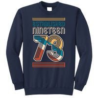 Retro Established Nineteen 73 1973 50th Birthday Sweatshirt