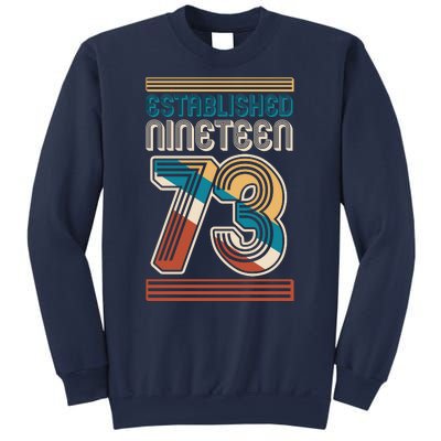 Retro Established Nineteen 73 1973 50th Birthday Sweatshirt