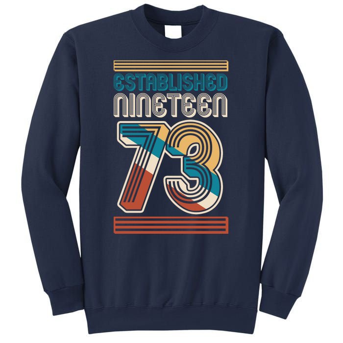 Retro Established Nineteen 73 1973 50th Birthday Sweatshirt