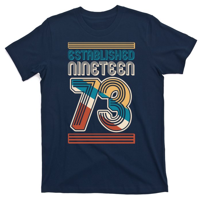 Retro Established Nineteen 73 1973 50th Birthday T-Shirt