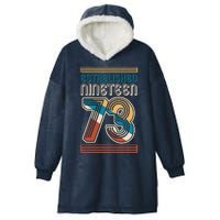 Retro Established Nineteen 73 1973 50th Birthday Hooded Wearable Blanket