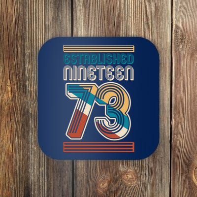 Retro Established Nineteen 73 1973 50th Birthday Coaster