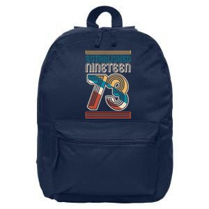 Retro Established Nineteen 73 1973 50th Birthday 16 in Basic Backpack