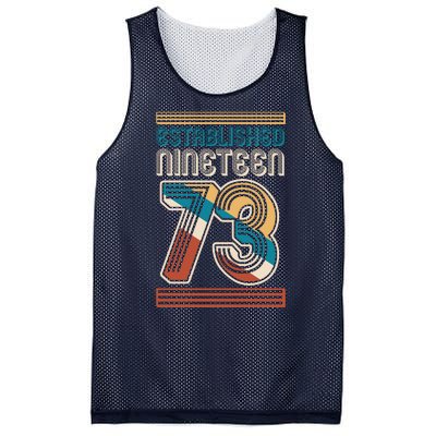 Retro Established Nineteen 73 1973 50th Birthday Mesh Reversible Basketball Jersey Tank