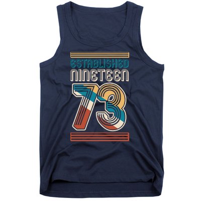 Retro Established Nineteen 73 1973 50th Birthday Tank Top