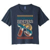 Retro Established Nineteen 73 1973 50th Birthday Women's Crop Top Tee