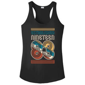 Retro Established Nineteen 83 1983 40th Birthday Ladies PosiCharge Competitor Racerback Tank