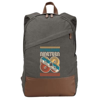Retro Established Nineteen 83 1983 40th Birthday Cotton Canvas Backpack