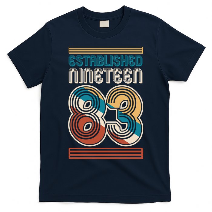 Retro Established Nineteen 83 1983 40th Birthday T-Shirt