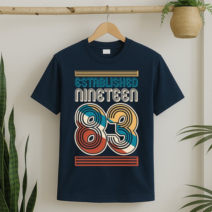 Retro Established Nineteen 83 1983 40th Birthday T-Shirt