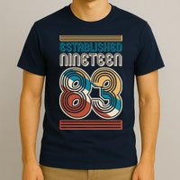 Retro Established Nineteen 83 1983 40th Birthday T-Shirt